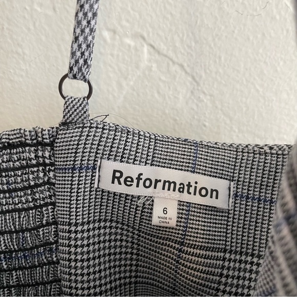 NWT Reformation Cameran Plaid Corset Lace-Up Straight Leg Jumpsuit - Picture 9 of 11